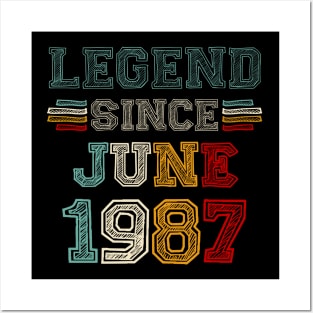 36 Years Old Legend Since June 1987 36th Birthday Posters and Art